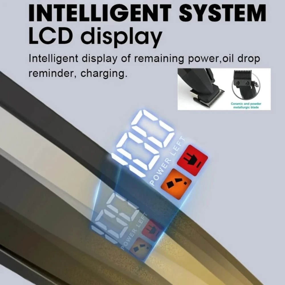 VGR Hair Trimmer Professional Clipper With Adjustable Blade And LED Display 3