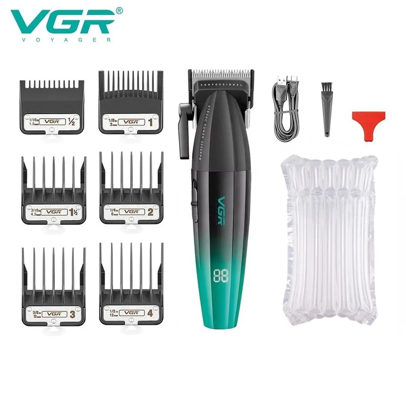 VGR Hair Trimmer Professional Clipper With Adjustable Blade And LED Display 7