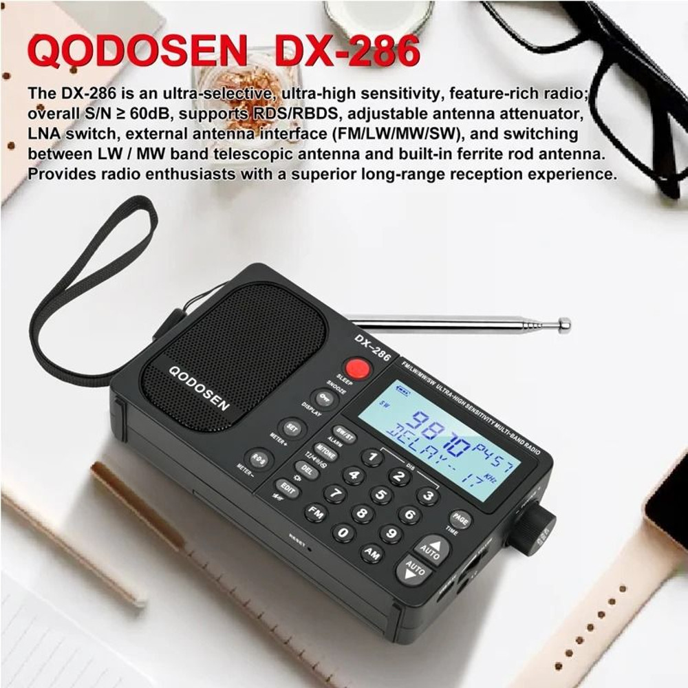 Qodosen DX 286 Portable Radio AM FM LW SW Digital World Full Band Radio 1