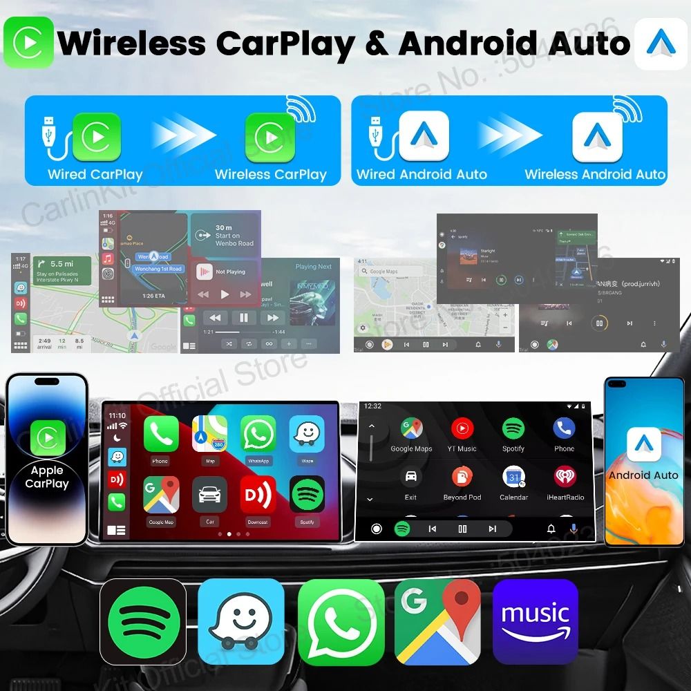 CarlinKit Mini Ultra Wireless CarPlay Adapter With Android Auto USB Plug And Play 2