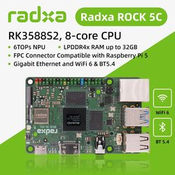radxa rock 5c single board computer with rk3588s2 or rk3582 processor
