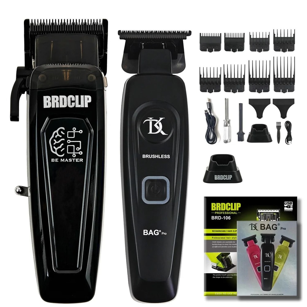 BRDCLIP Professional Hair Clipper Kit With Base Charger And DLC Blade For Men 1