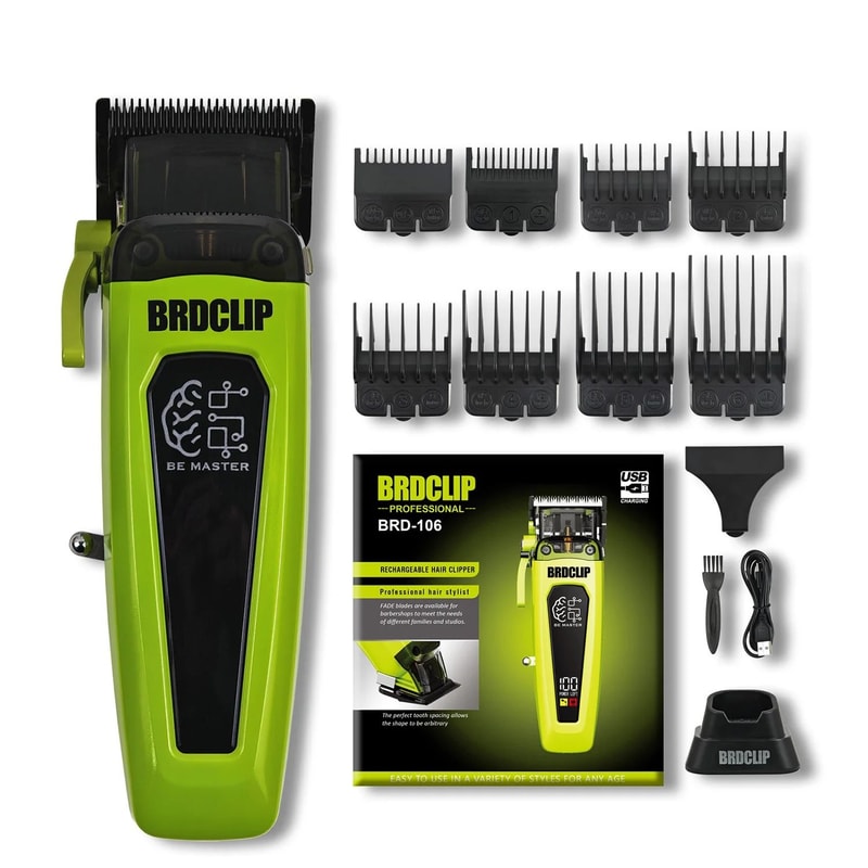 BRDCLIP Professional Hair Clipper Kit With Base Charger And DLC Blade For Men 7