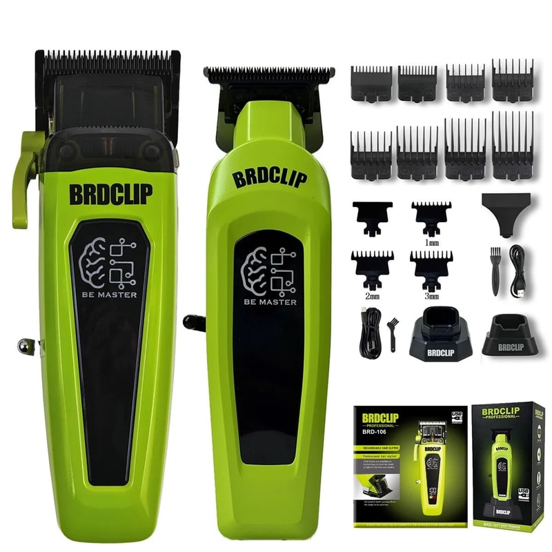 BRDCLIP Professional Hair Clipper Kit With Base Charger And DLC Blade For Men 13