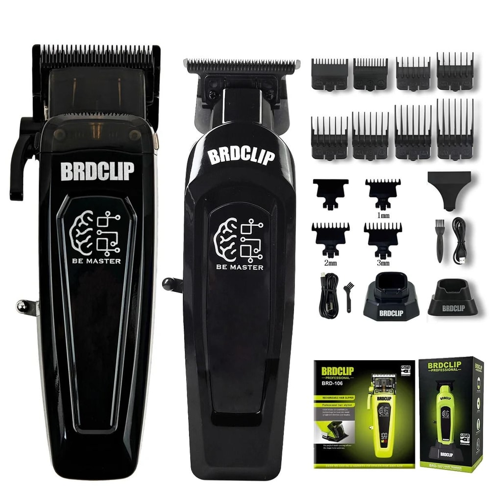 BRDCLIP Professional Hair Clipper Kit With Base Charger And DLC Blade For Men 15