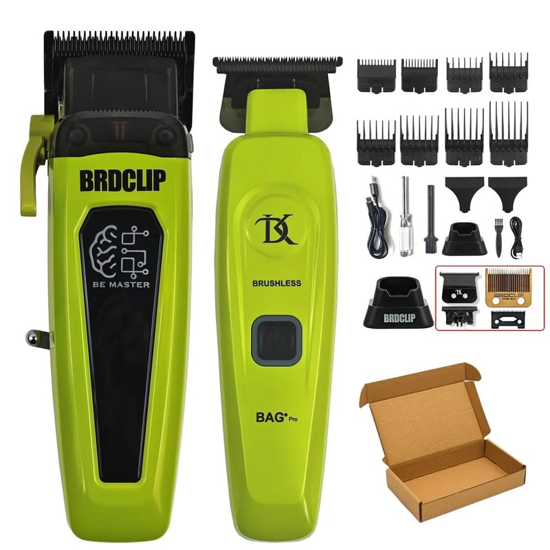 BRDCLIP Professional Hair Clipper Kit With Base Charger And DLC Blade For Men 17