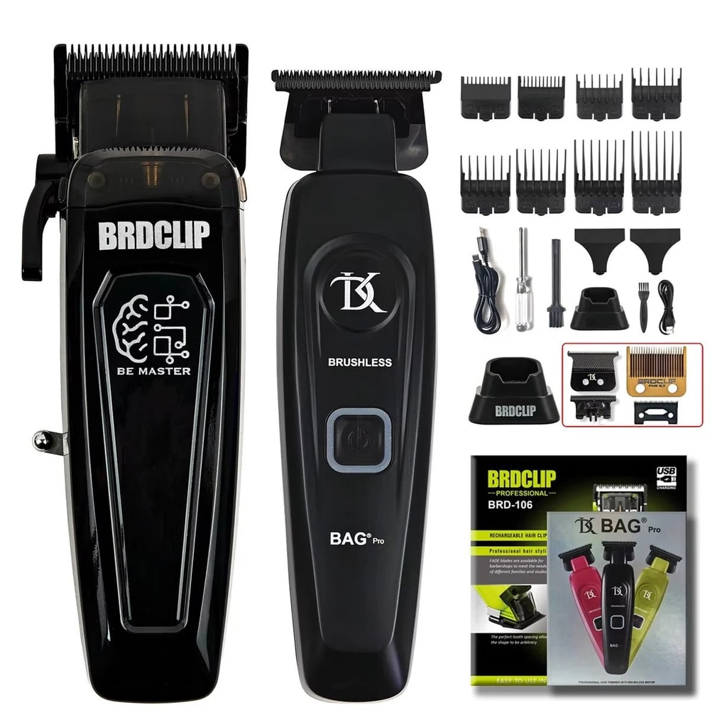 BRDCLIP Professional Hair Clipper Kit With Base Charger And DLC Blade For Men 18