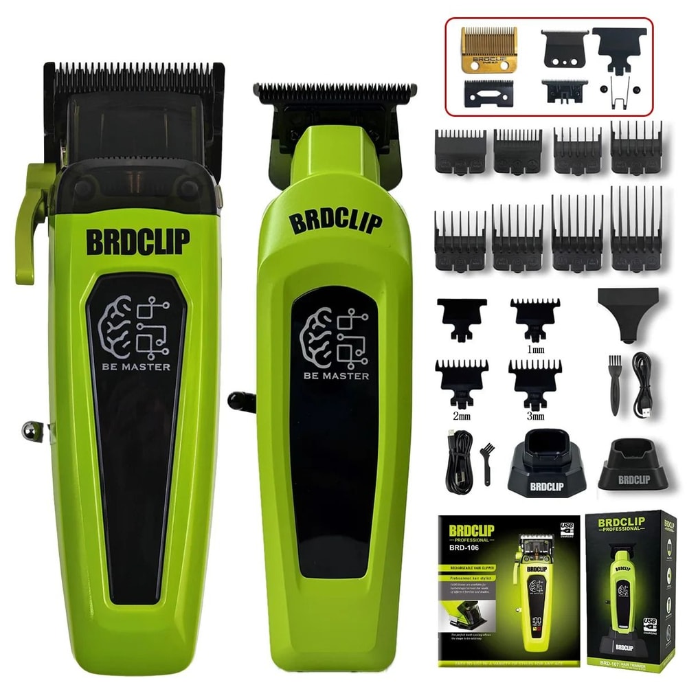 BRDCLIP Professional Hair Clipper Kit With Base Charger And DLC Blade For Men 27