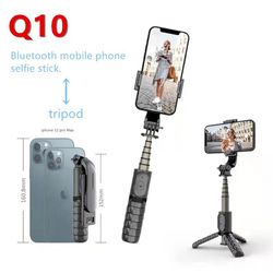 portable tripod selfie stick with telescopic bluetooth remote for iphone and android