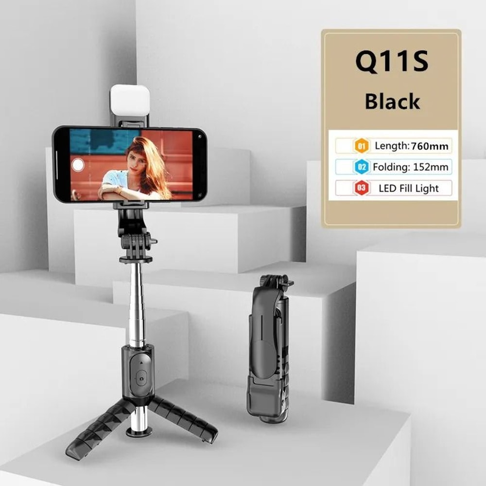 Portable Tripod Selfie Stick With Telescopic Bluetooth Remote For IPhone And Android 12