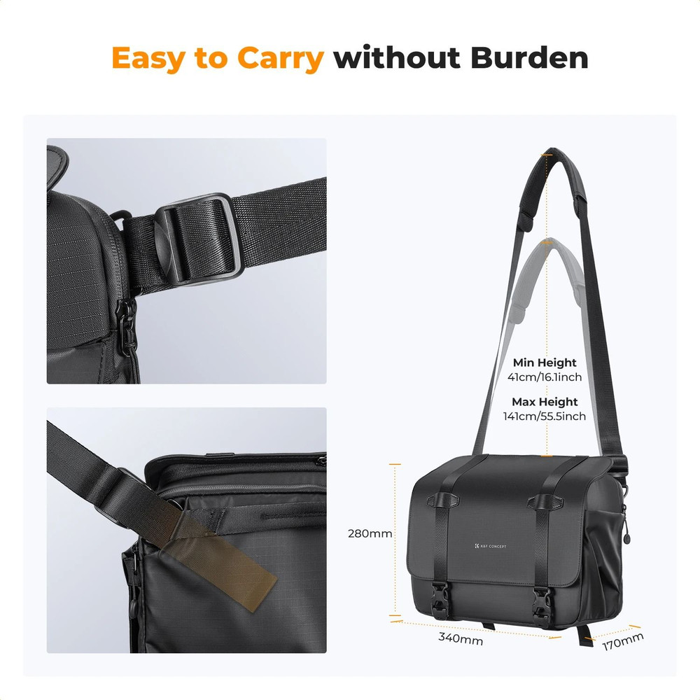KF Concept 10L Camera Sling Bag With Tripod Holder For DSLR And Mirrorless Cameras 5