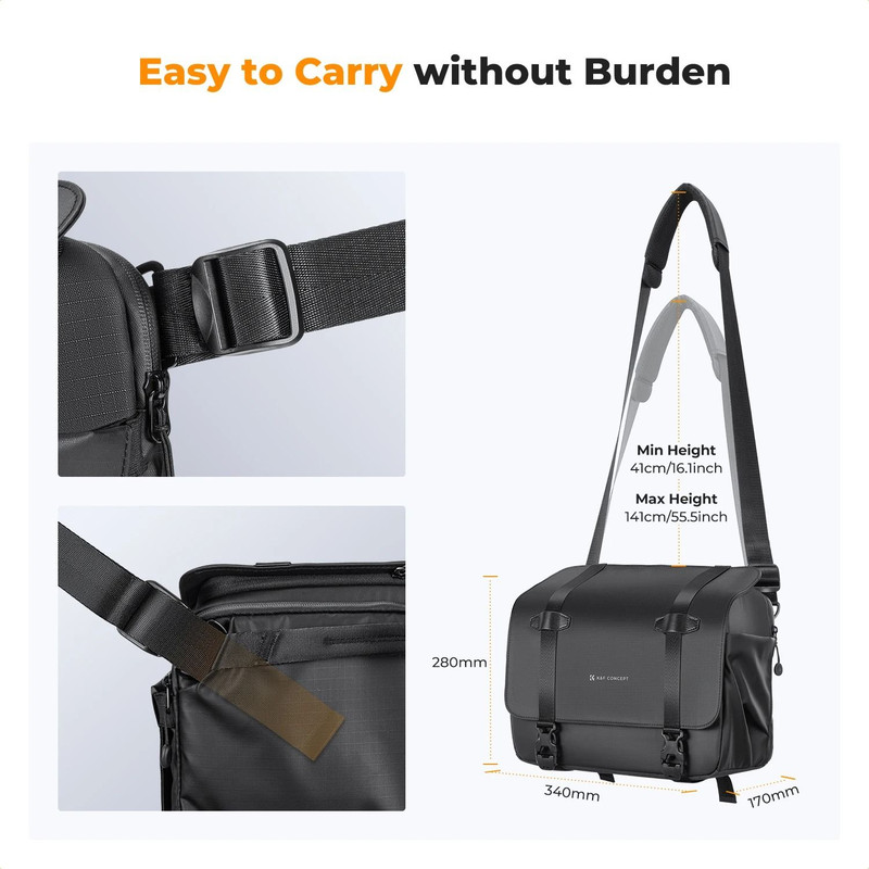 KF Concept 10L Camera Sling Bag With Tripod Holder For DSLR And Mirrorless Cameras 5