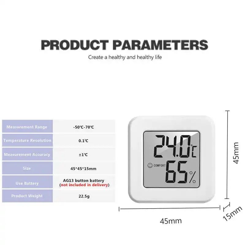 Mini Indoor Thermometer With LCD Digital Display And Room Humidity Sensor 1
