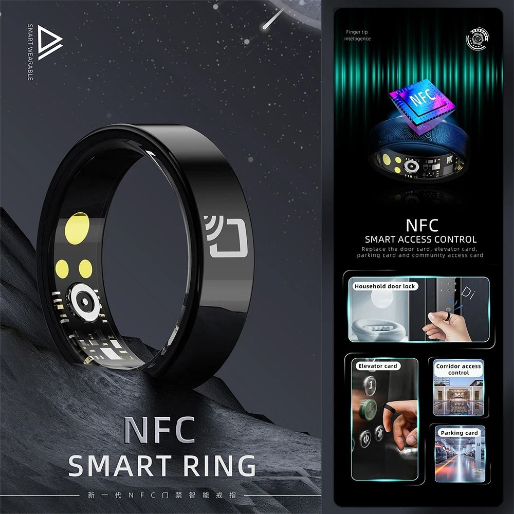 R20 Ceramic Smart Ring With NFC Access Control And Health Monitoring Features 1
