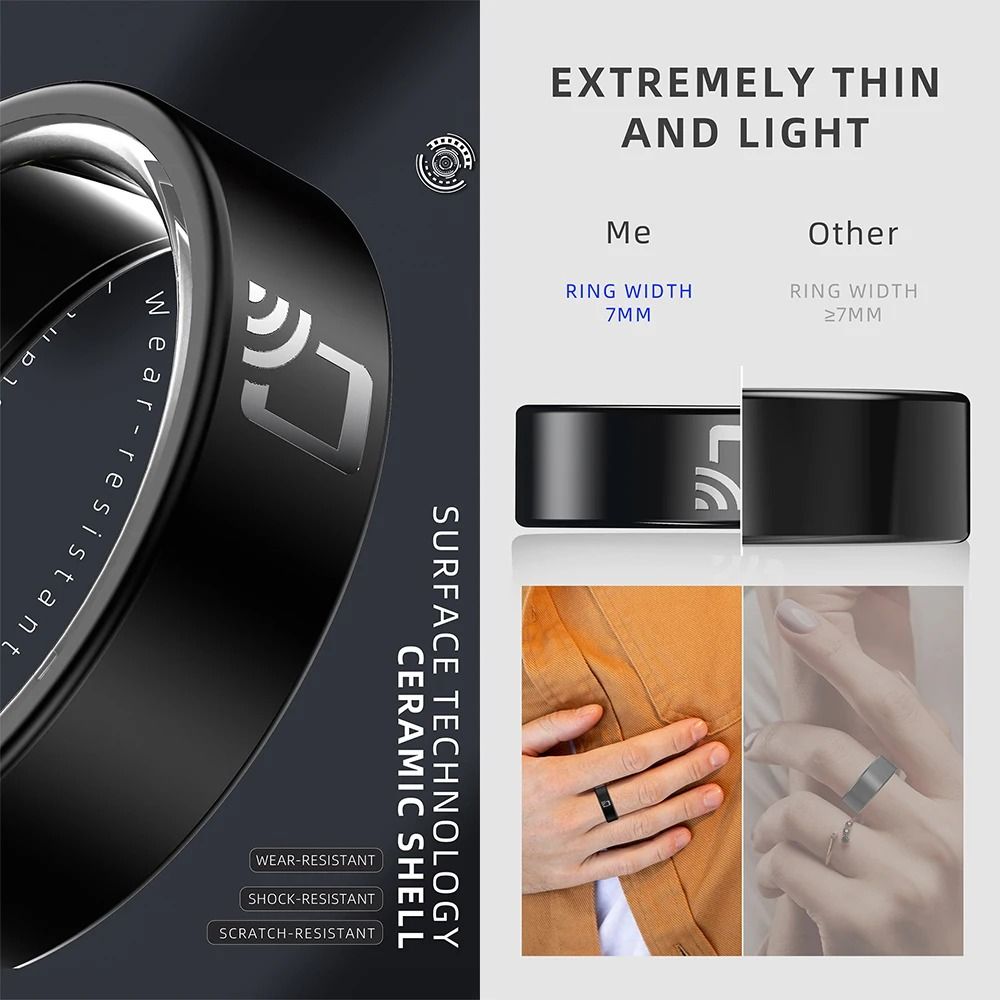 R20 Ceramic Smart Ring With NFC Access Control And Health Monitoring Features 2