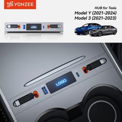 yz usb hub docking station with quick charge for tesla model 3 and model y