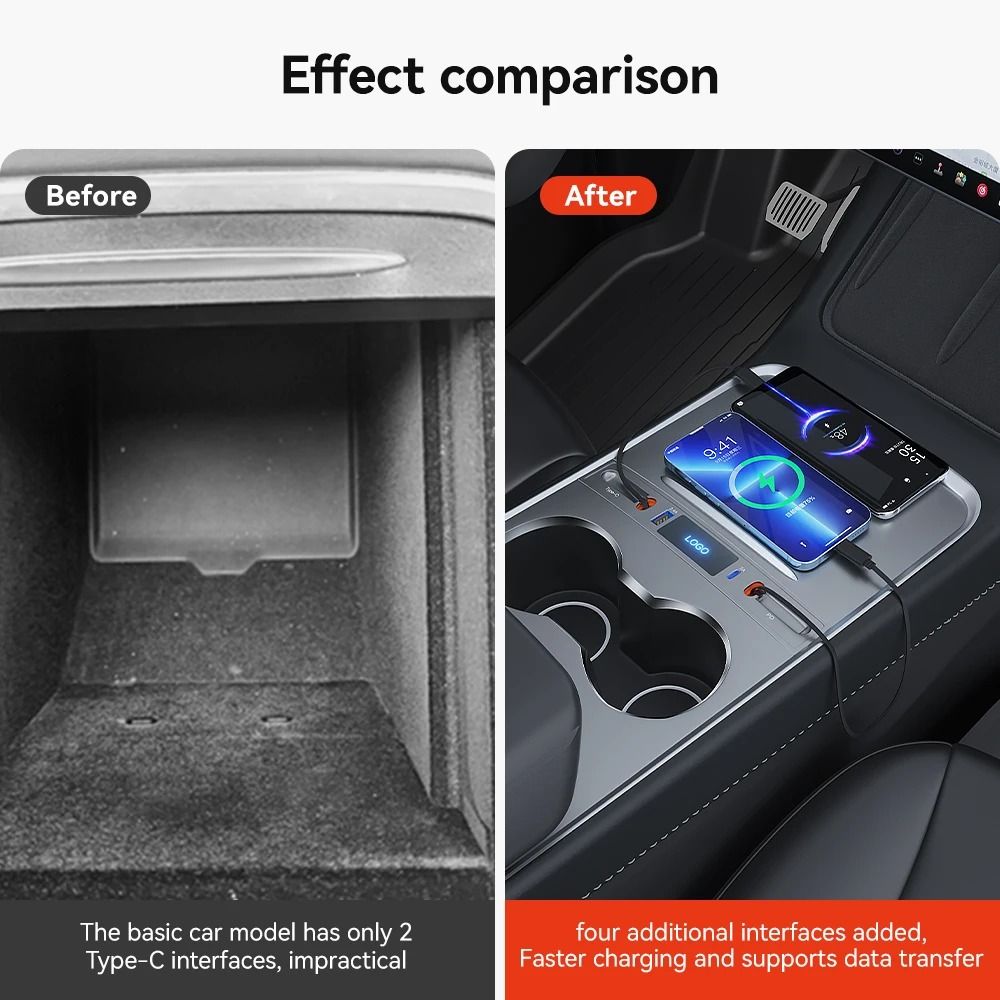 YZ USB Hub Docking Station With Quick Charge For Tesla Model 3 And Model Y 2