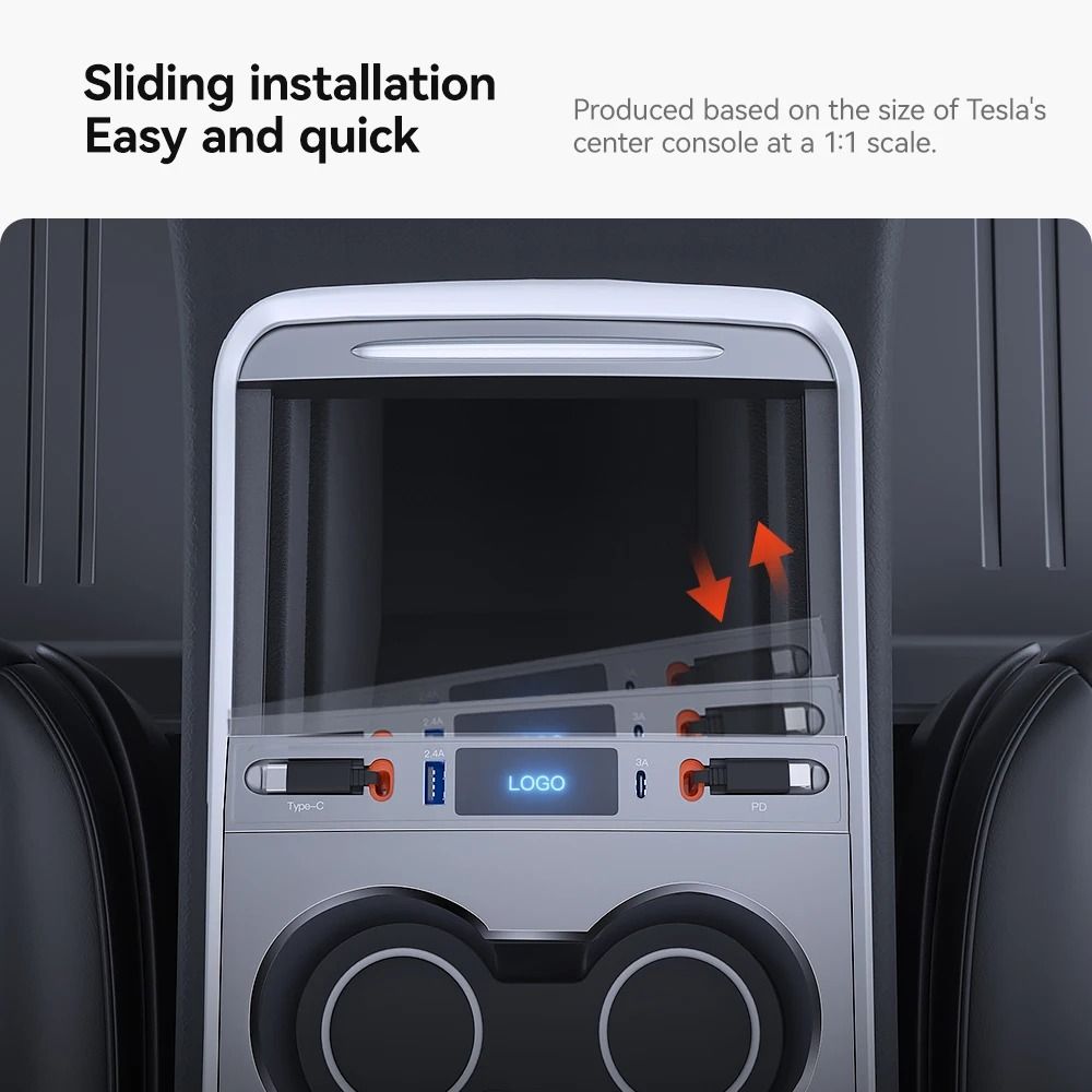 YZ USB Hub Docking Station With Quick Charge For Tesla Model 3 And Model Y 5