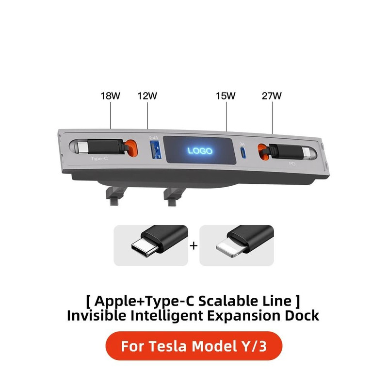 YZ USB Hub Docking Station With Quick Charge For Tesla Model 3 And Model Y 6