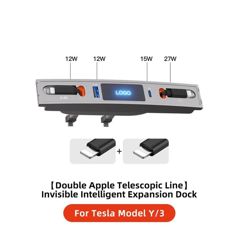 YZ USB Hub Docking Station With Quick Charge For Tesla Model 3 And Model Y 8