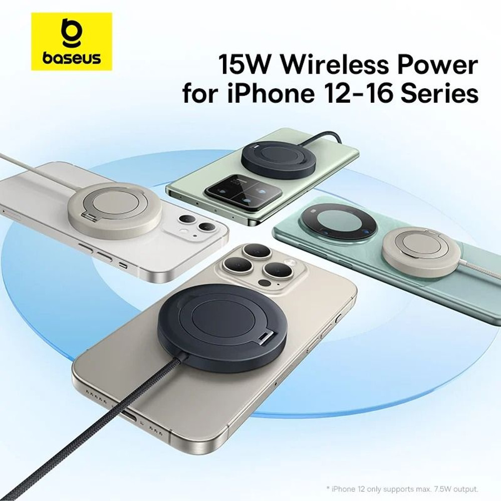 Baseus 15W Magnetic Wireless Charger With Built In Stand For IPhone 2