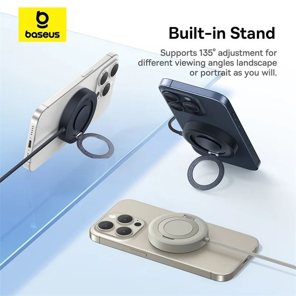 Baseus 15W Magnetic Wireless Charger With Built In Stand For IPhone 3