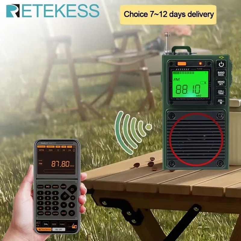 Retekess TR111 Portable AM FM Shortwave Radio With Alarm Clock 0