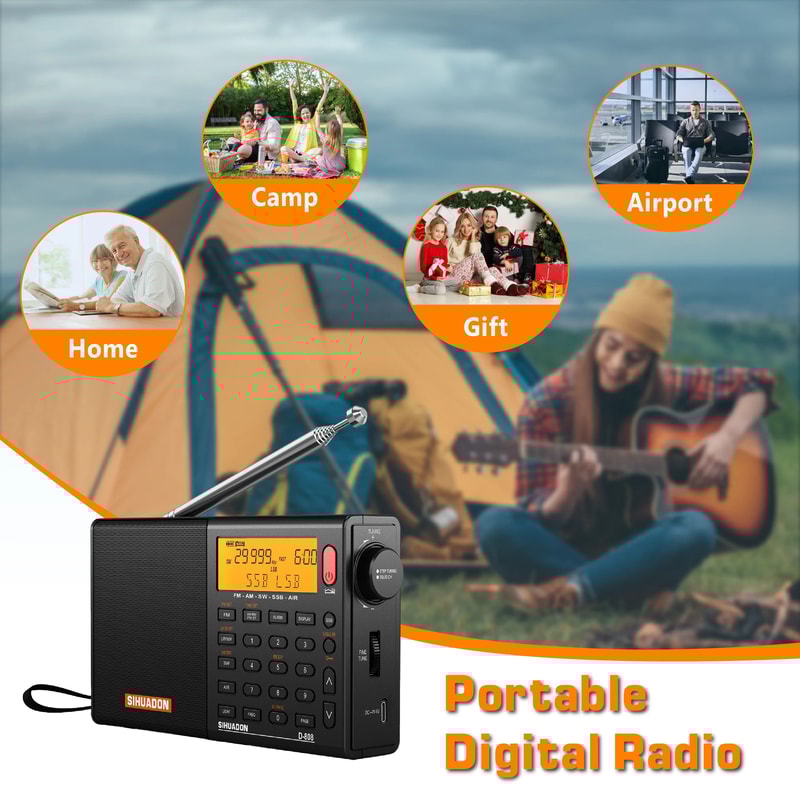 XHDATA D808 Full Band Portable Radio With SSB And RDS 4