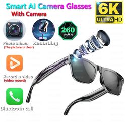 4k hd ai smart glasses with camera and bluetooth call function