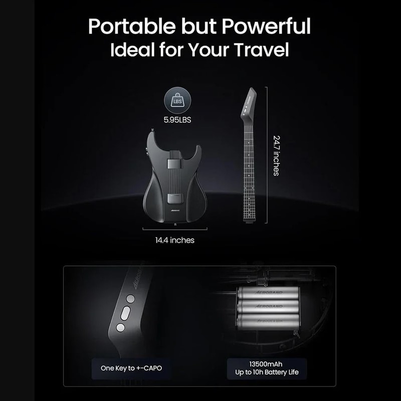 AeroBand Electric Guitar With Silicone Strings And Built In Speaker 5