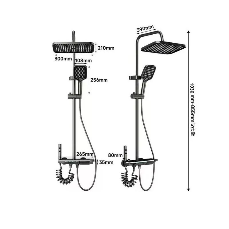 Grey Smart Digital Display Shower System With Four Functions 5