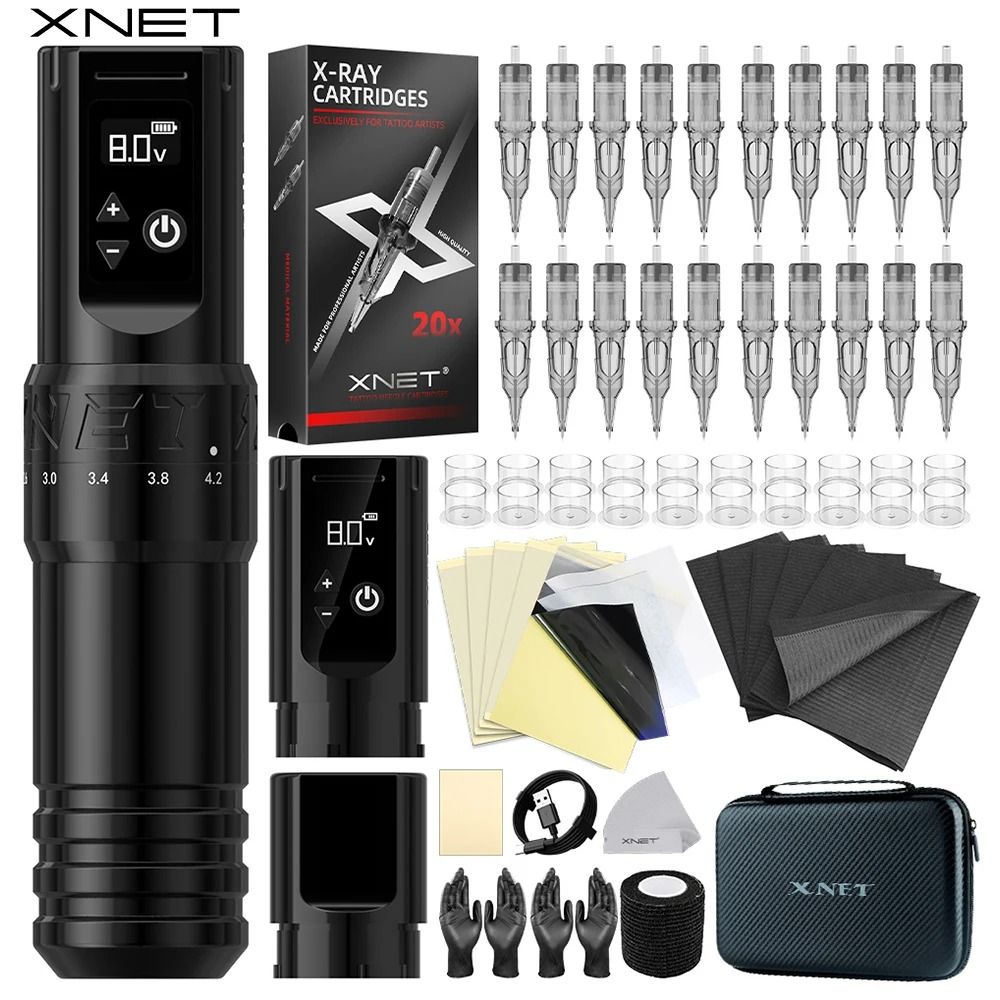 XNET T1 Wireless Tattoo Machine Pen Kit With Adjustable Stroke 0