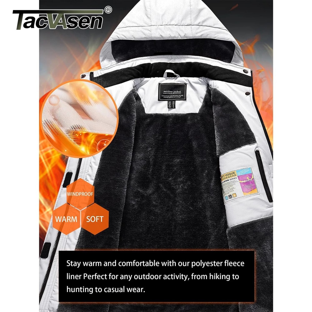 TACVASEN Women Winter Ski Snowboard Jacket With Thermal Fleece And Waterproof Design 1