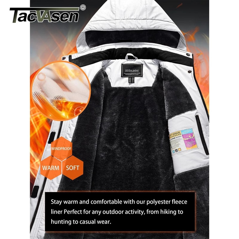 TACVASEN Women Winter Ski Snowboard Jacket With Thermal Fleece And Waterproof Design 1