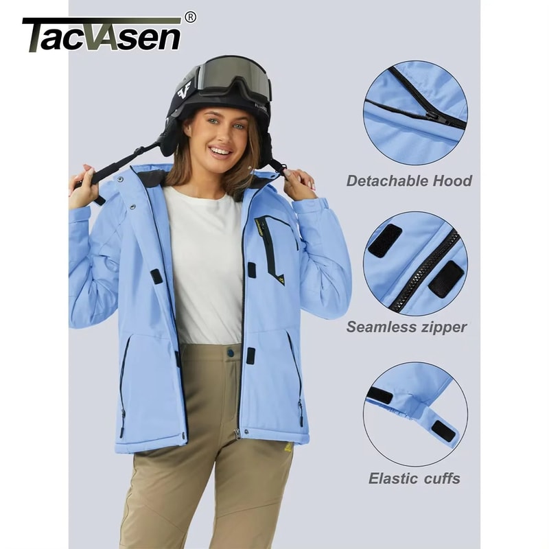 TACVASEN Women Winter Ski Snowboard Jacket With Thermal Fleece And Waterproof Design 3