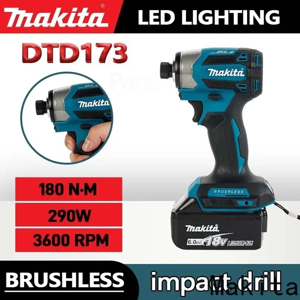 Makita 18V LXT Cordless Impact Driver DTD173 Brushless Drill Screwdriver With LED Light 0