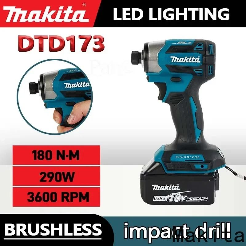 Makita 18V LXT Cordless Impact Driver DTD173 Brushless Drill Screwdriver With LED Light 0