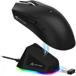 attack shark x11 wireless gaming mouse with rgb charging dock