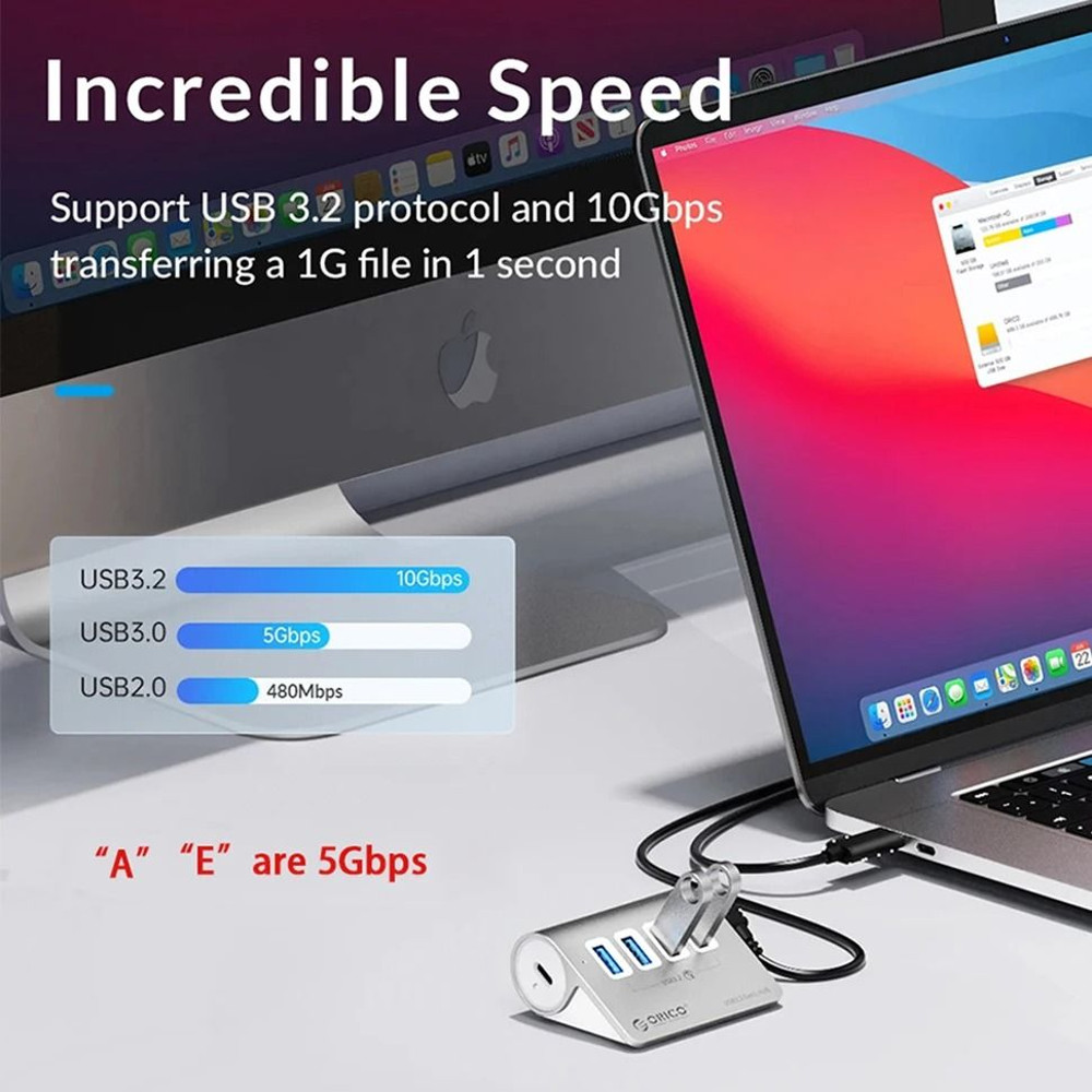 Orico Multi Port USB 32 Splitter Hub Docking Station With Card Reader 2