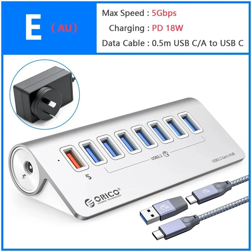 Orico Multi Port USB 32 Splitter Hub Docking Station With Card Reader 10