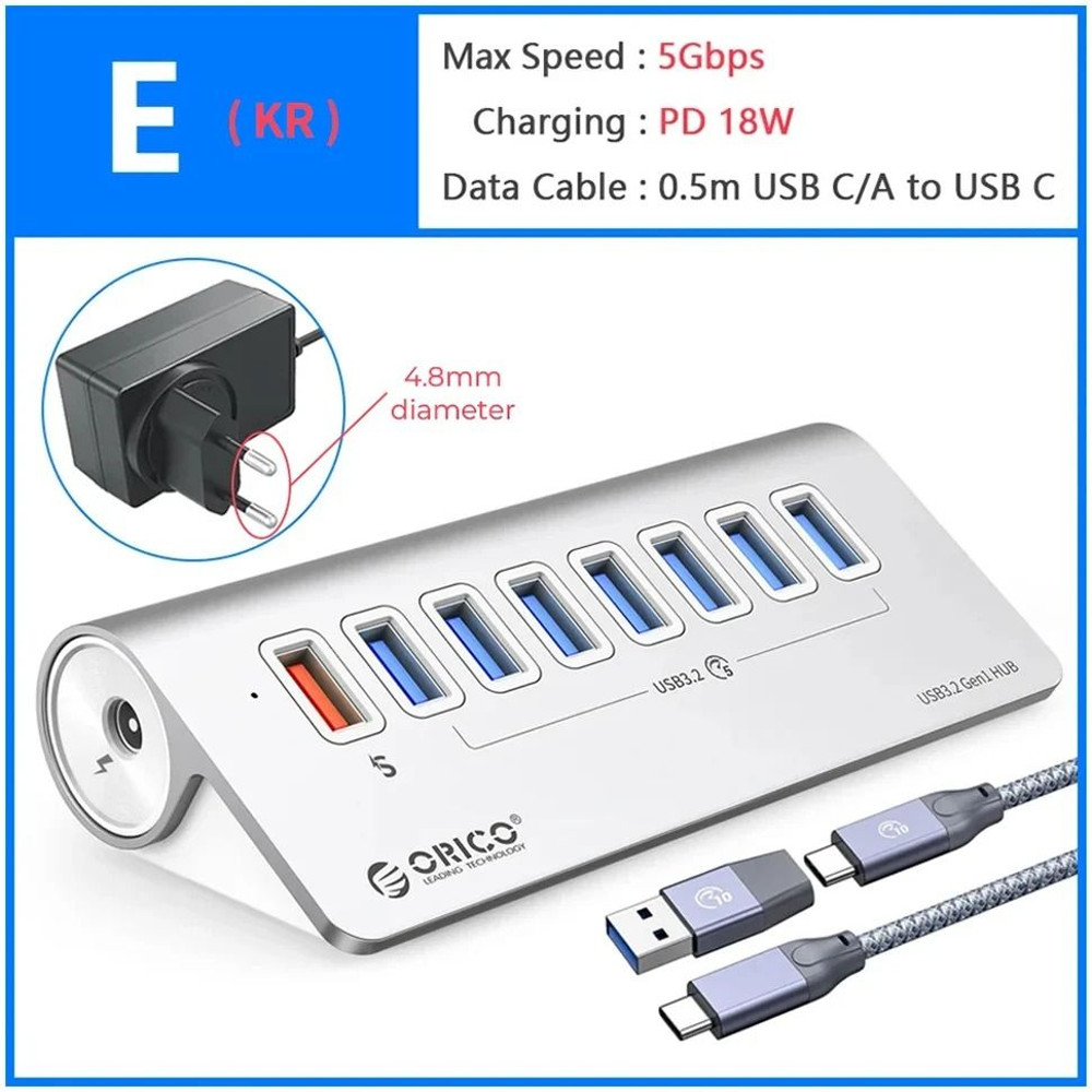 Orico Multi Port USB 32 Splitter Hub Docking Station With Card Reader 12