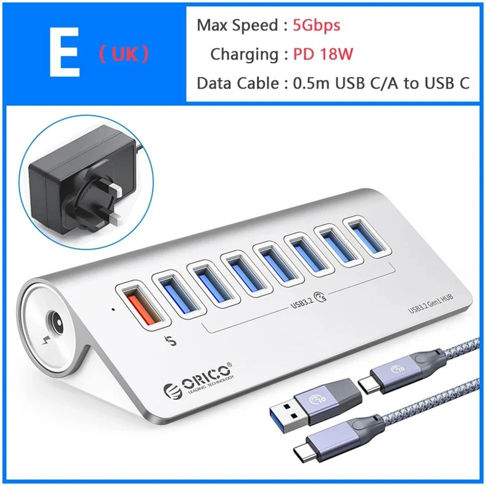 Orico Multi Port USB 32 Splitter Hub Docking Station With Card Reader 13