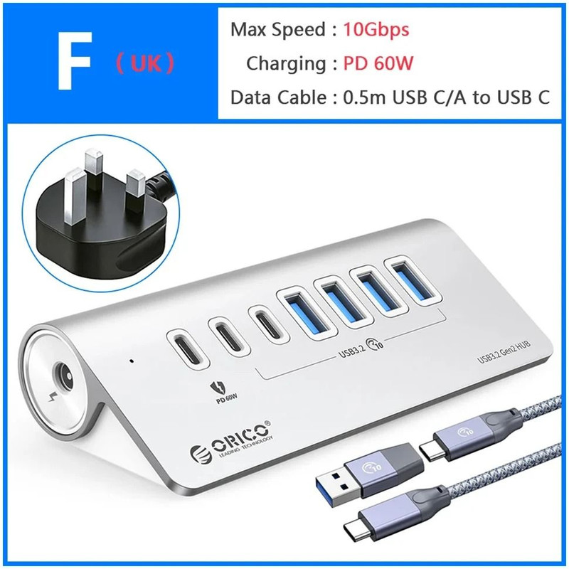 Orico Multi Port USB 32 Splitter Hub Docking Station With Card Reader 18