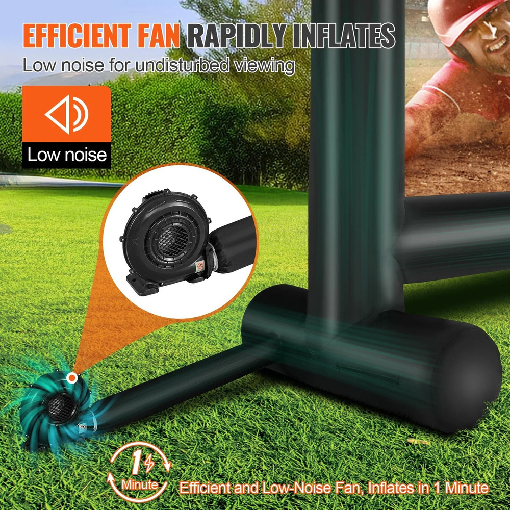 VEVOR Inflatable Movie Screen 14 FT And 16 FT Outdoor Projector Screen With Blower For Backyard And 2