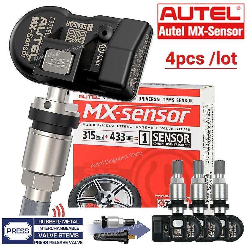 Autel 2 In 1 TPMS Universal MX Sensor 315MHz 433MHz Programmable Automotive Tool 4 Piece Set 0