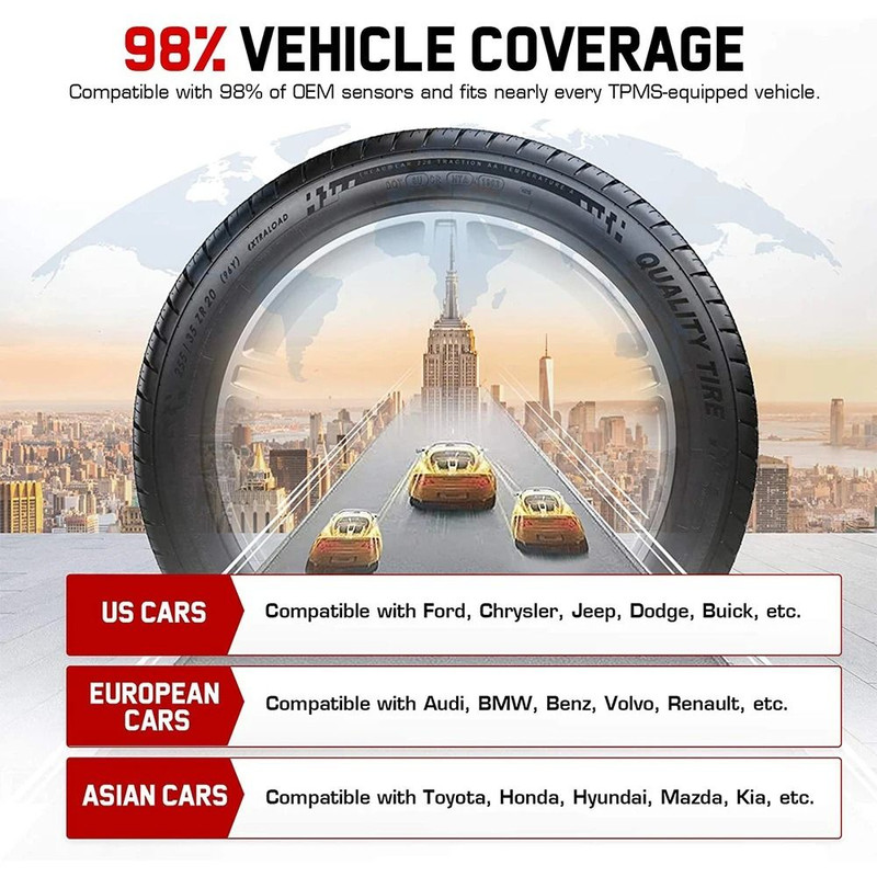 Autel 2 In 1 TPMS Universal MX Sensor 315MHz 433MHz Programmable Automotive Tool 4 Piece Set 4