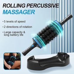 cordless roller body massager rechargeable 360 degree percussive muscle relaxer