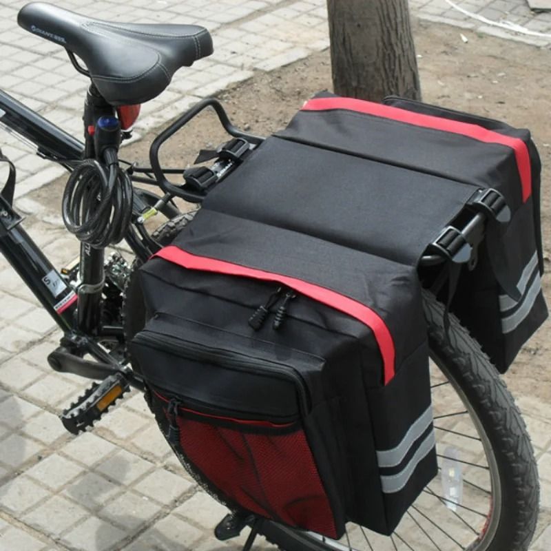 High Capacity Double Sided Bicycle Rear Rack Luggage Bag For Cycling Commuting And Touring 2