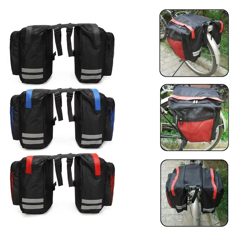 High Capacity Double Sided Bicycle Rear Rack Luggage Bag For Cycling Commuting And Touring 4