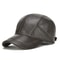 Mens Real Leather Earflap Cap Cowhide Baseball Hat For Fall And Winter 2